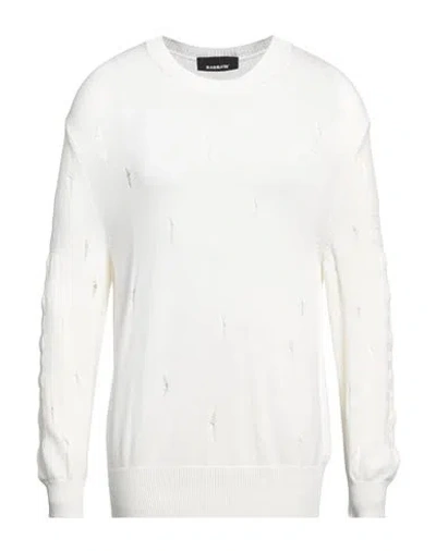Barrow Man Sweater Cream Size L Viscose, Polyester In White