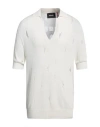 Barrow Man Sweater Ivory Size Xl Viscose, Polyester In White