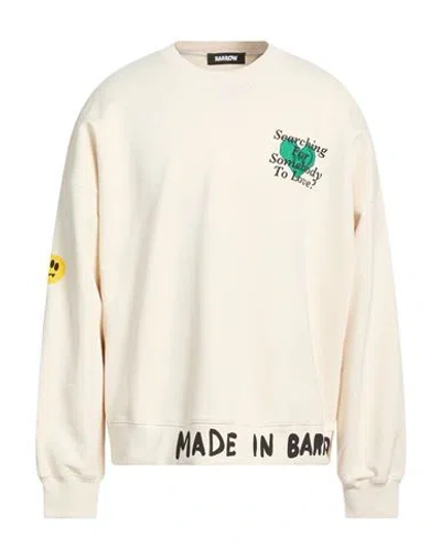 Barrow Man Sweatshirt Beige Size L Cotton In White