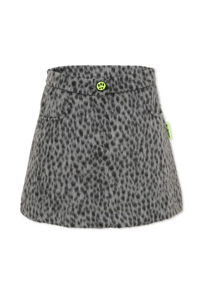 Barrow Kids' Multicolor Skirt For Girl With Spotted Print In Gray