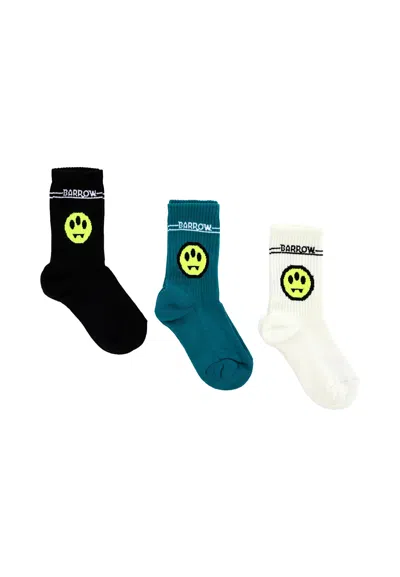 BARROW MULTICOLOR TERRY SOCKS SET FOR KIDS WITH SMILEY