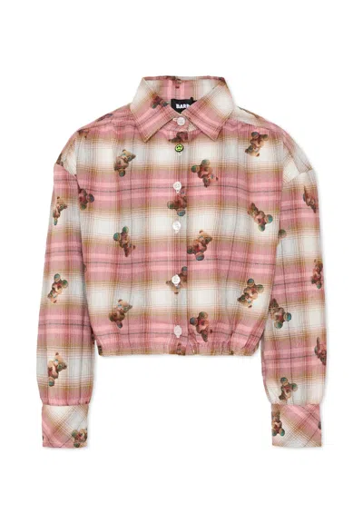 BARROW MULTICOLOUR CROP SHIRT FOR GIRL WITH BEAR