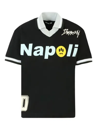 Barrow Kids' Napoli-number Cotton T-shirt In Black