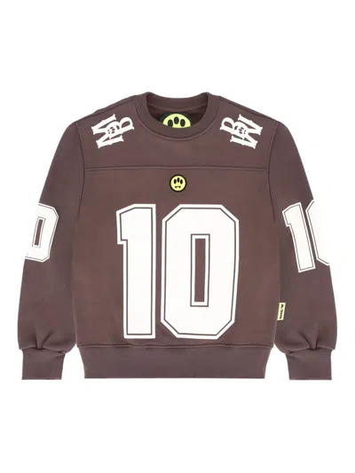 Barrow Kids' Number-applique Sweatshirt In Brown