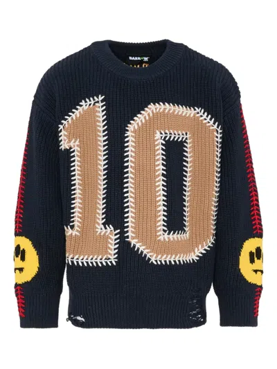 Barrow Kids' Number-motif Sweater In Blue