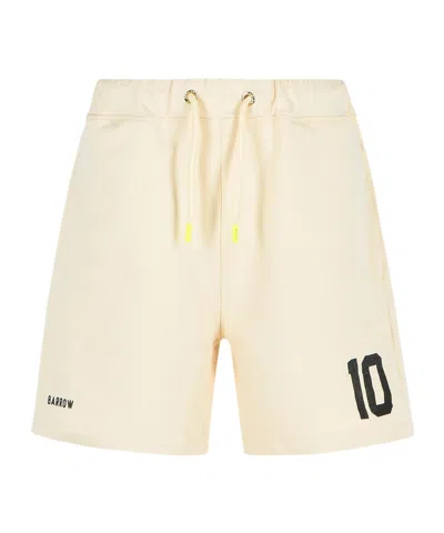 Barrow Number-print Track Shorts In White