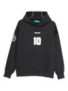 Barrow Number-printed Hoodie In Black