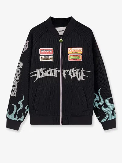 Barrow Nylon And Mesh Bomber In Black