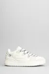 Barrow Ollie Panelled Leather Sneakers In White