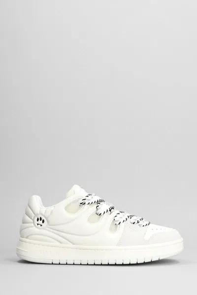 Barrow Ollie Panelled Leather Trainers In White
