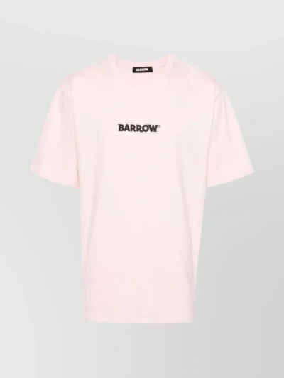 Barrow Oversized Graphic Print Crewneck T-shirt In Pink