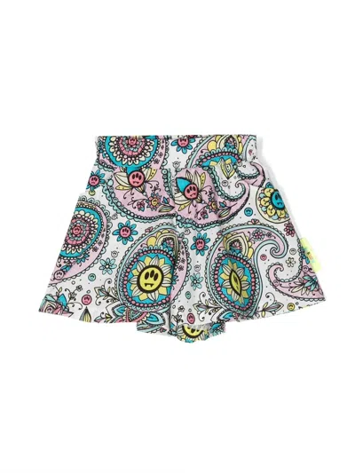 Barrow Kids' Paisley-print Elasticated Shorts In White