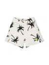Barrow Palm Tree-print Cotton Shorts In Neutrals