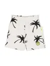 Barrow Palm Tree-print Cotton Shorts In Neutrals