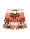 Barrow Palm Tree-print Deck Shorts In Neutrals