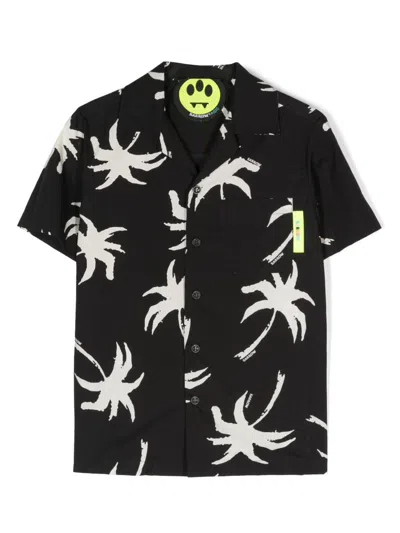 Barrow Kids' Palm Tree-print Shirt In Schwarz