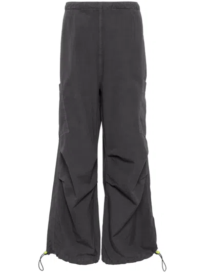 Barrow Panelled Cotton Wide-leg Trousers In Grey