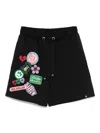 Barrow Black Bermuda Shorts With Patchwork In Black