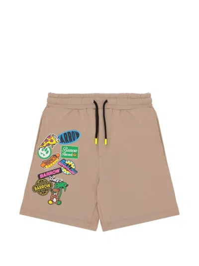 Barrow Kids' Patch Sweatshorts In Brown