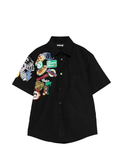 Barrow Kids' Patch-printed Shirt In Black