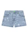 Barrow Patterned Denim Shorts