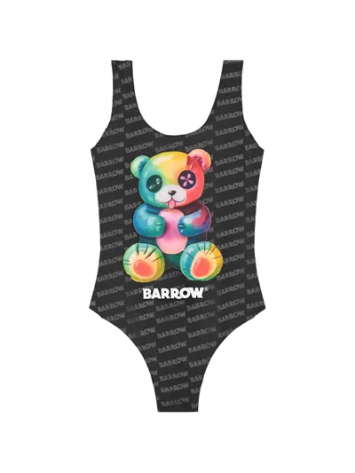 Barrow Kids' Patterned Swimsuit In Black