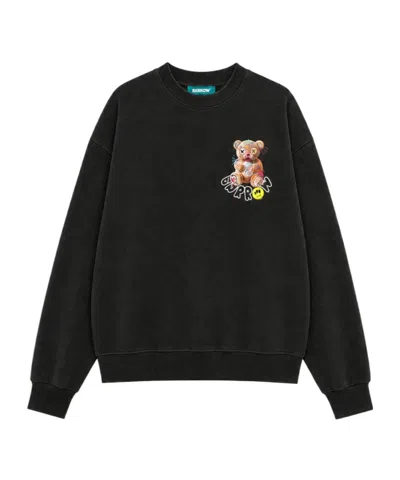 Barrow Pattern-printed Crewneck Sweatshirt In Black