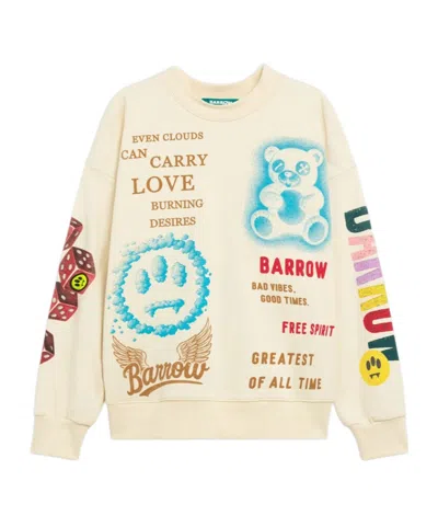 Barrow Pattern-printed Crewneck Sweatshirt In Neutral