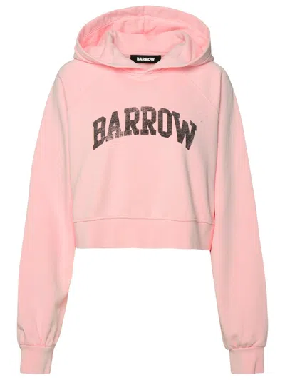 Barrow Logo Logo Hooded Sweater In Pink