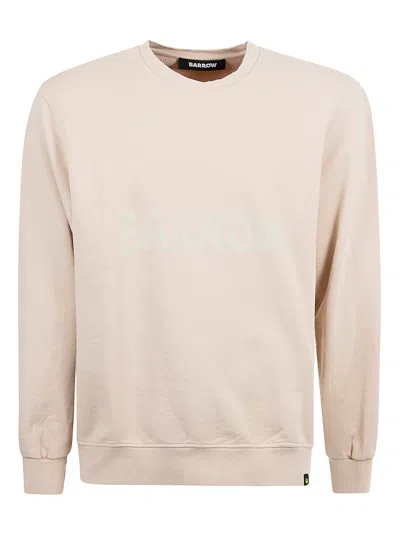 Barrow Pink Cotton Sweatshirt In Beige