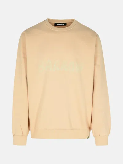 Barrow Pink Cotton Sweatshirt In Beige