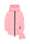 Barrow Pink Down Jacket For Girl With Bear In Pink