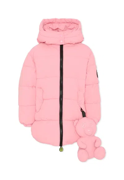 Barrow Kids' Pink Down Jacket For Girl With Bear