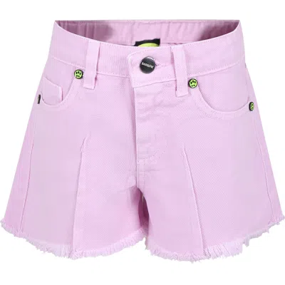 Barrow Kids' Pink Shorts For Girl With Smiley