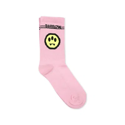Barrow Pink Socks For Kids With Smiley In Pink Lavander