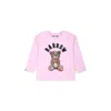Barrow Pink T-shirt For Babykids With Bear Print In Pink