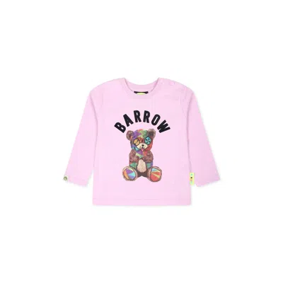 Barrow Pink T-shirt For Babykids With Bear Print