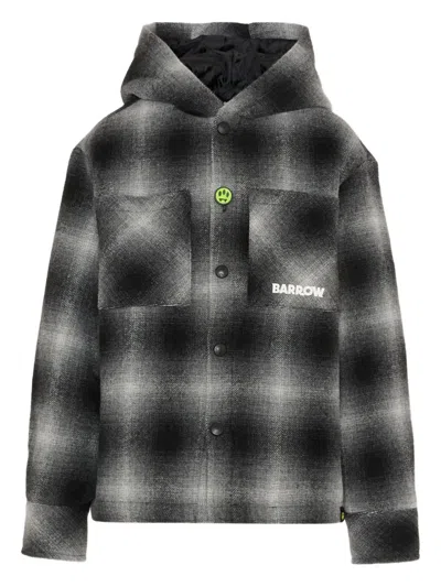 Barrow Plaid Hooded Jacket In Gray