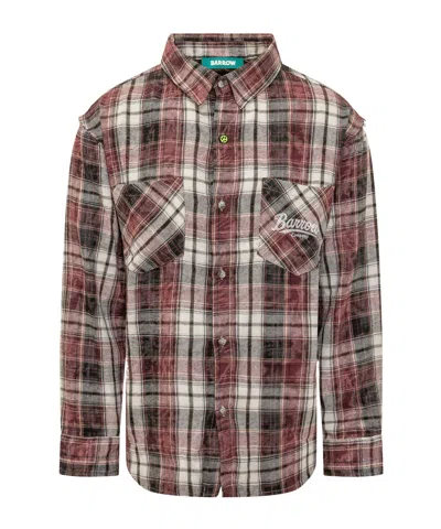 Barrow Check-pattern Graphic-print Shirt In Multi