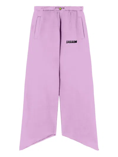 Barrow Pocket-detail Asymmetrical-hem Track Pants In Purple
