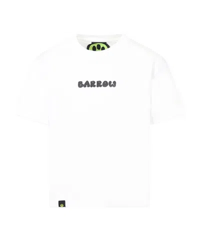 Barrow Kids' Teddy Bear-print T-shirt In Off White