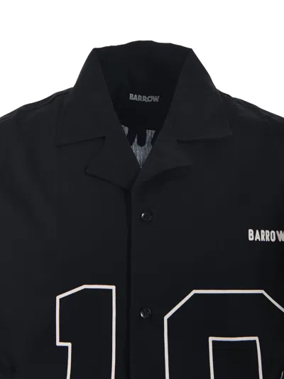 Barrow Poplin Shirt With Print In Black