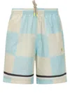 Barrow Checked Cotton Bermuda Shorts In Yellow