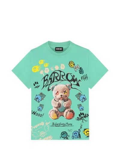 Barrow Kids' Print-detail Short-sleeve T-shirt In Green
