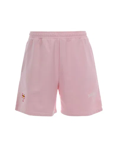 Barrow Printed Cotton Bermuda Shorts In Pink