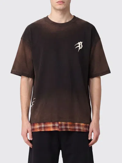 Barrow Printed Cotton T-shirt In Brown