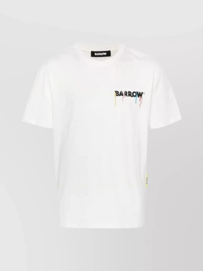 Barrow Printed Crew Neck T-shirt In Off White