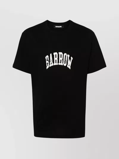 Barrow Printed Crew Neck T-shirt In Black  