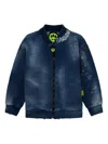 Barrow Printed Denim Jacket In Blue