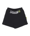 Barrow Printed Denim Shorts In Black